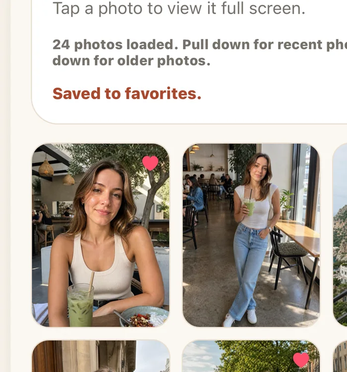 Grid of generated lifestyle photos